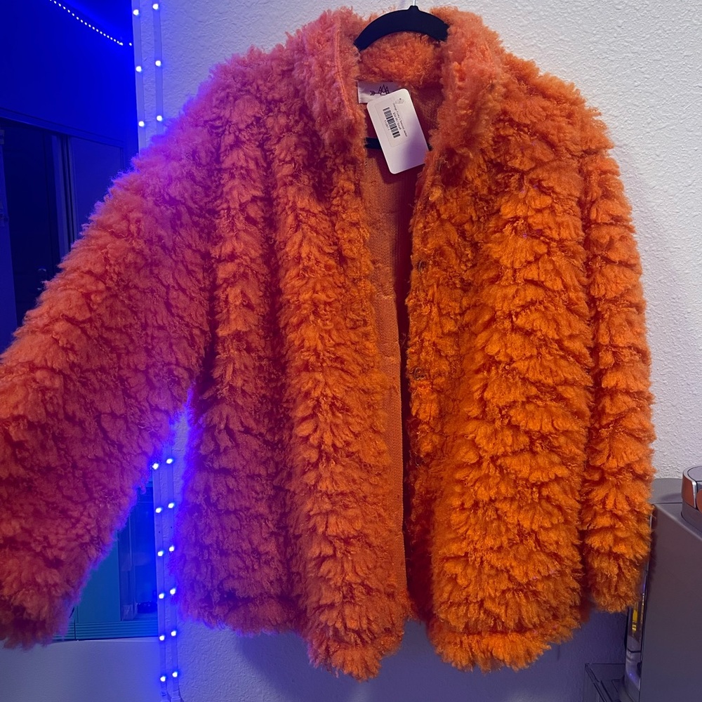 Orange Fuzzy Jacket
